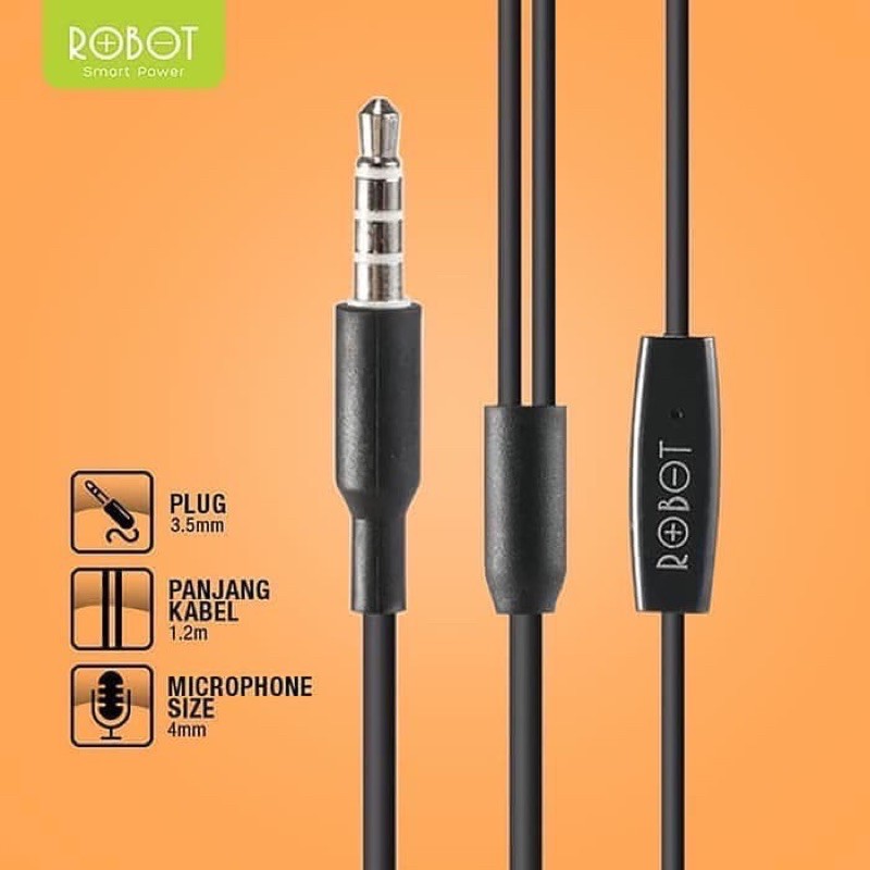 Handsfree Robot RE101S / Headset Robot RE101S / Earphone / Karet / Original ROBOT