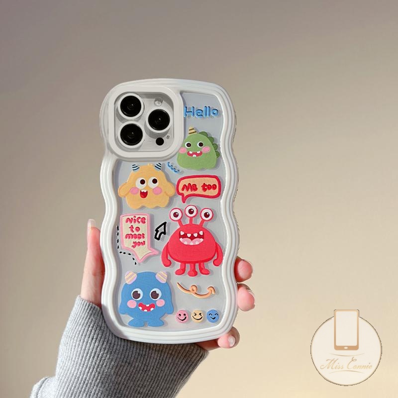 Soft Case TPU Motif Kartun Monster Untuk iPhone 11 14Plus 7 8 6 6s Plus XR 12 13 11 Pro MAX 14 Pro MAX X XS MAX SE 2020