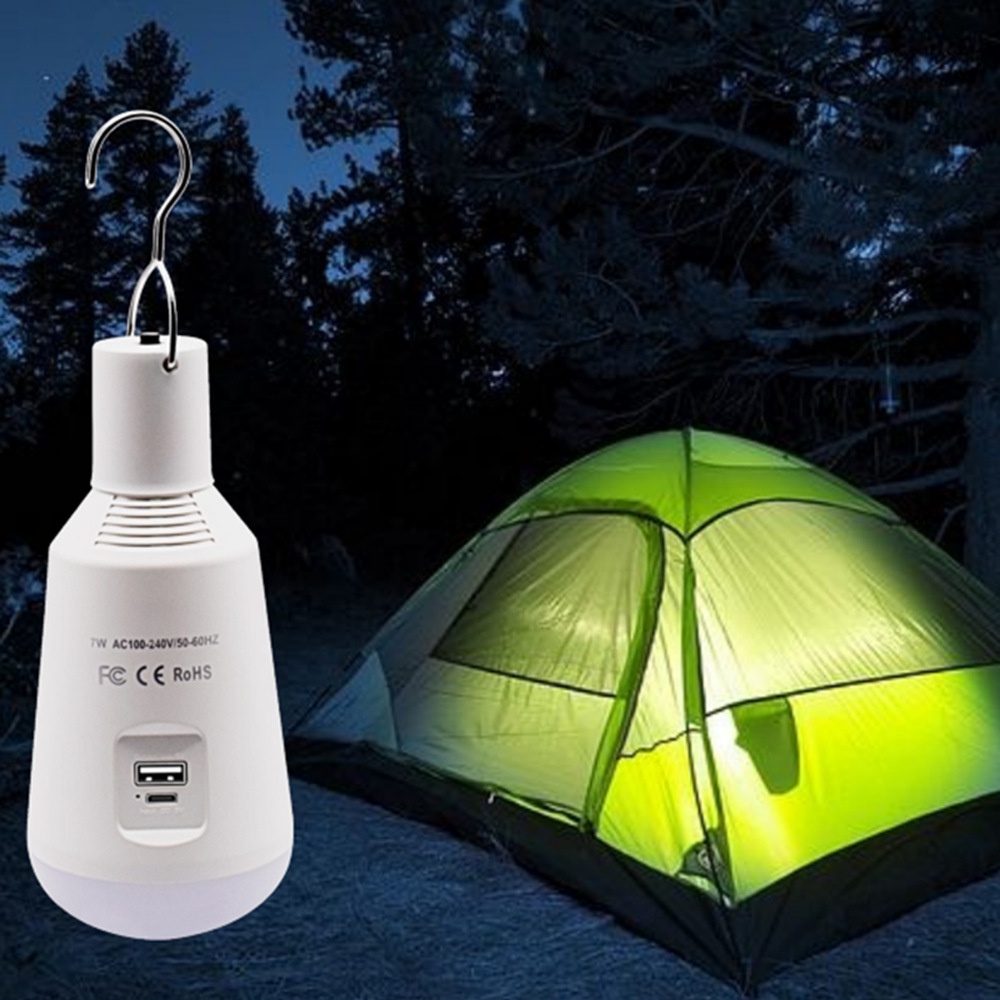 Lampu Bohlam Led Tenaga Surya Dengan Port Charger Usb Untuk Camping Outdoor