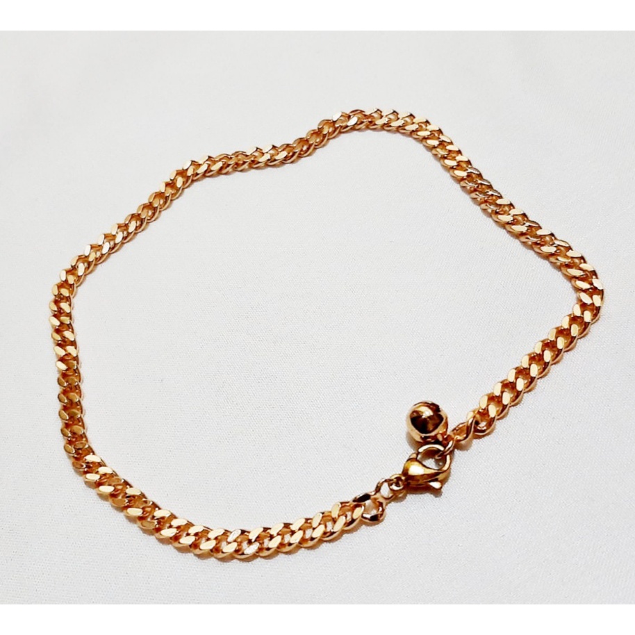 GELANG KAKI RANTAI POLOS LAPIS EMAS