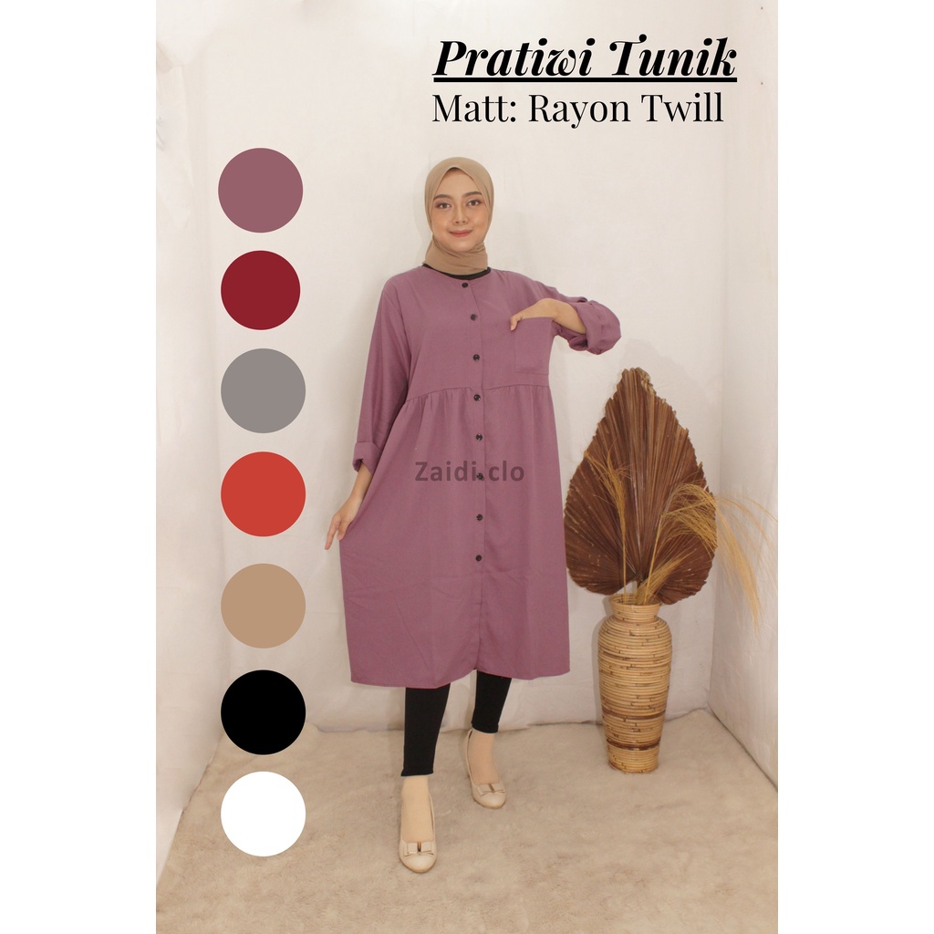 Pratiwi Tunik Wanita Remaja Dewasa Terbaru 2022 Murah Polos Kekinian Bahan Rayon Twill Premium Ukura