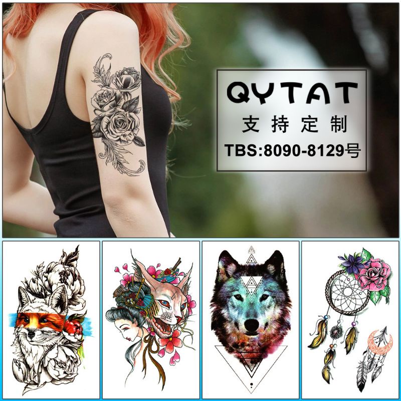 Tato Temporer ukuran 19×12cm setengah lengan TBS-8090 - 8129 Tattoo Temporary half arm