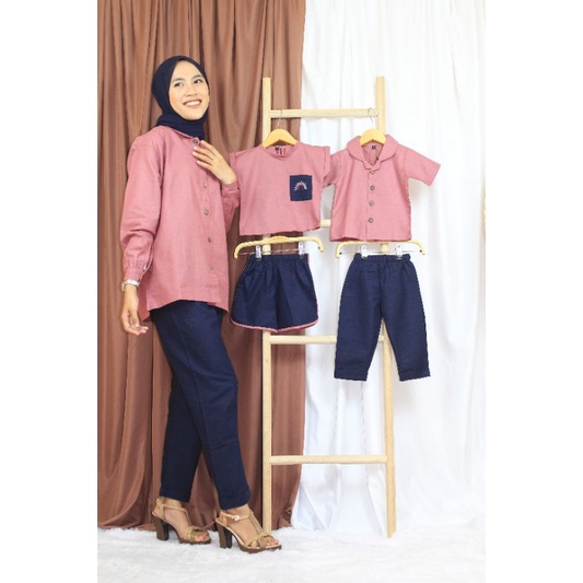 LILI SET - setelan one set kemeja  rami busui formal wanita perempuan cewe lucu murah