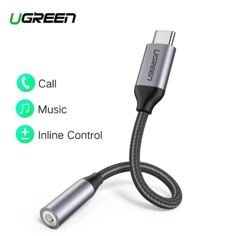 Ugreen Adapter Type-C ke Konektor Audio Jack 3.5mm Converter to Earphone Headset untuk Huawei Nova 5