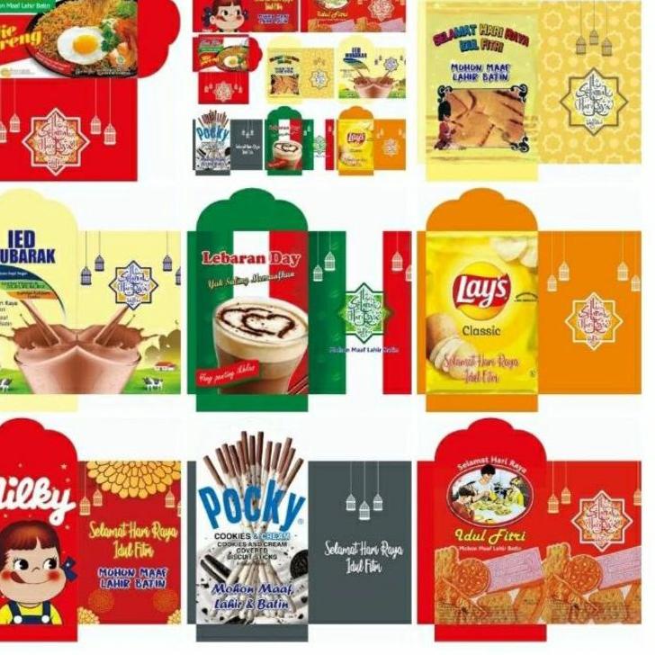 

Tren Kekinian.. Amplop lebaran snack 800 lembar 8 motif free plastik