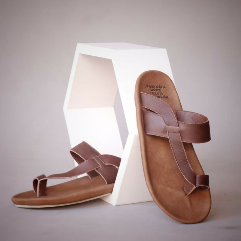 IMPULSE | Sandal Kulit Asli Pria Kasual Santai Original Sendal Kerja Trendi Moden Nyaman