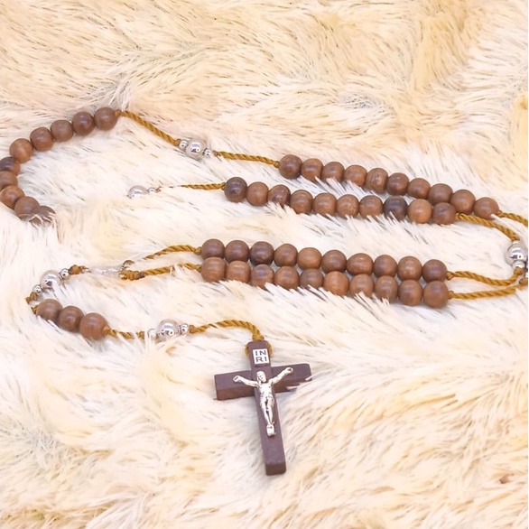 Kalung Rosario Kayu Coklat