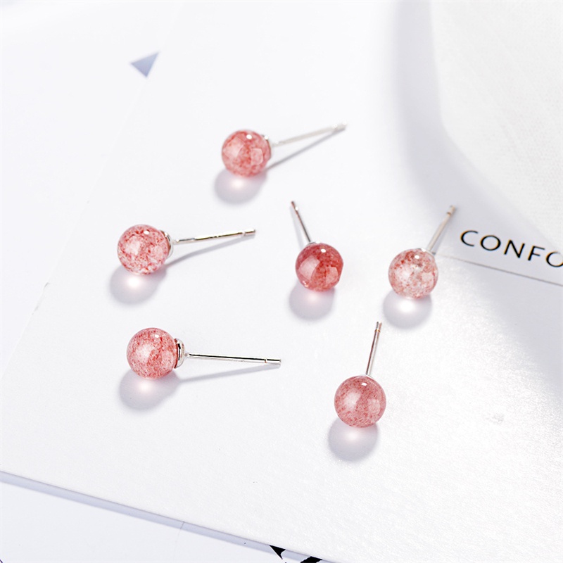 Anting Tusuk Motif Strawberry Kecil Untuk Wanita