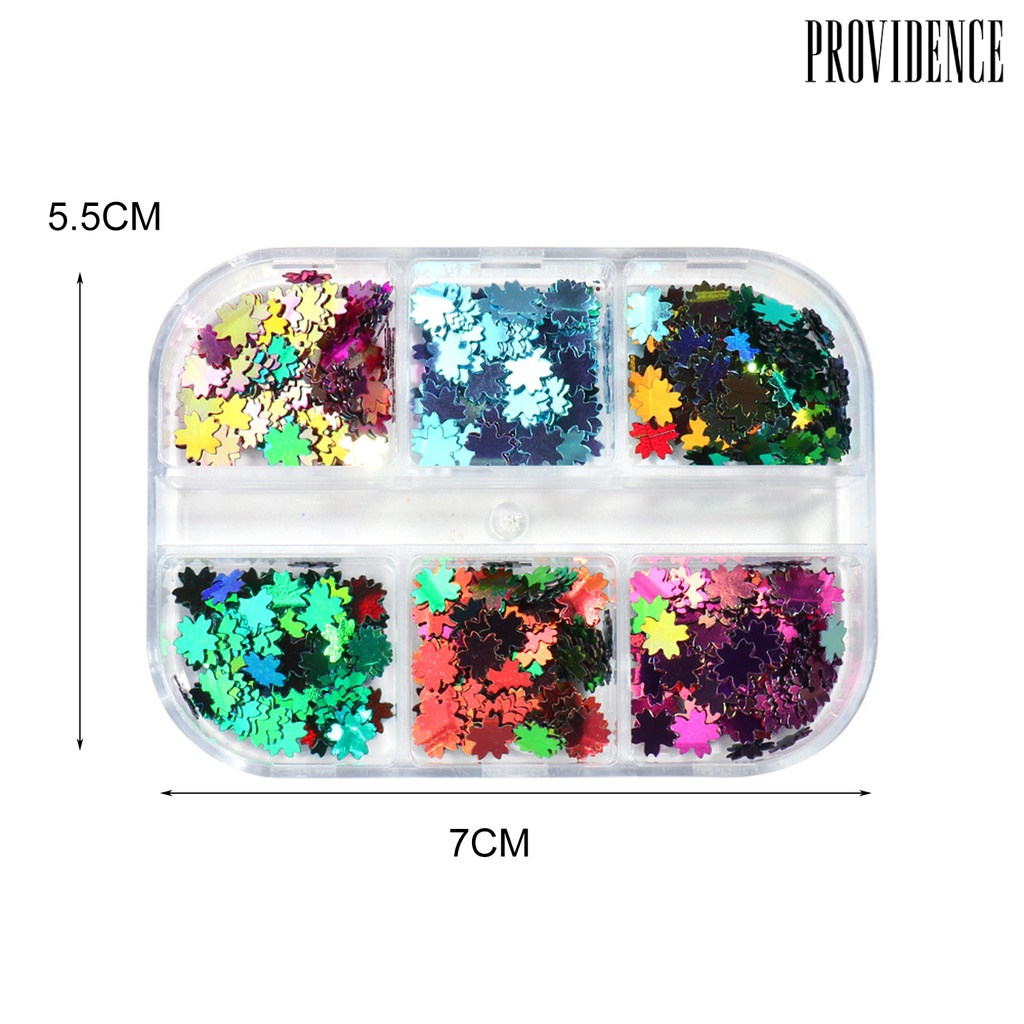 Providence 6Grids/Box Flower Style Nail Flake Reflective Ultra Thin Nail Sequins Summer Glitter Decorations Charms for Manicure