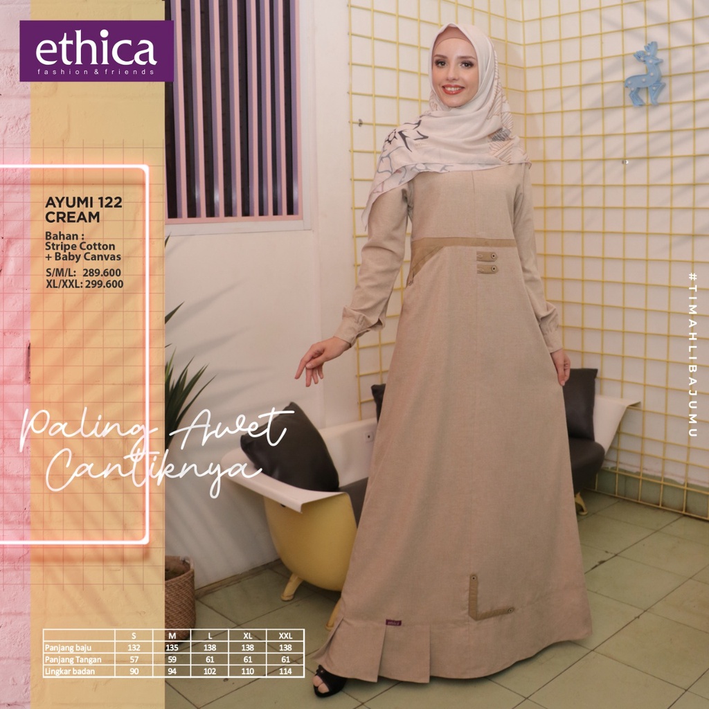 GAMIS TERBARU 2021 ETHICA AYUMI 122 CREAM