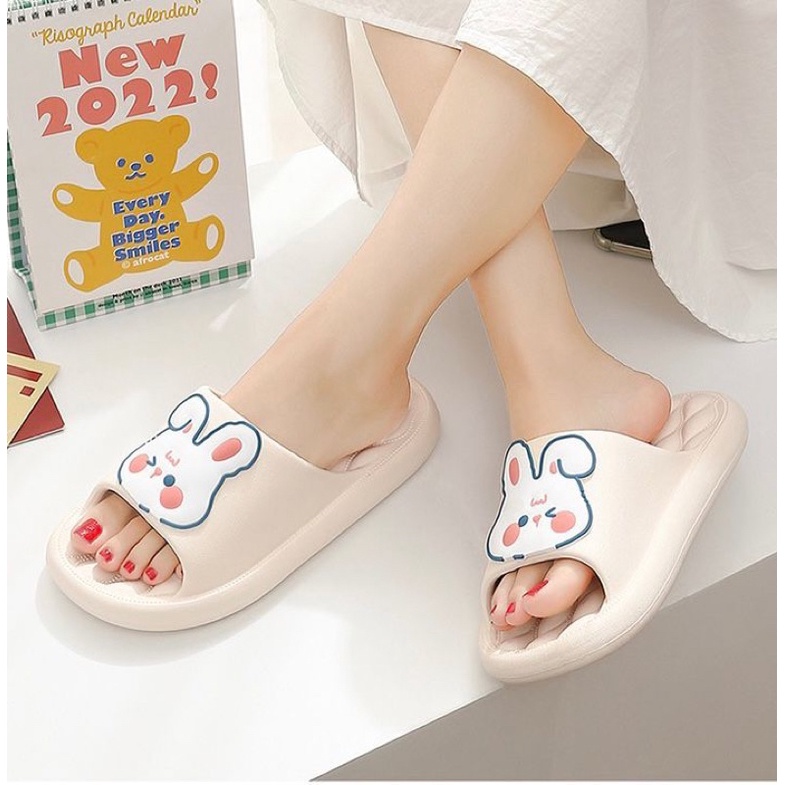 SANDAL SELOP WANITA CUTE RABBIT / SANDAL JELLY IMPORT ANTI SLIP / SANDAL RUMAH TEBAL NYAMAN EMPUK JRW0123