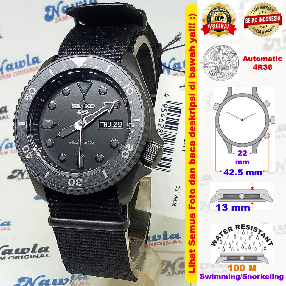 Seiko 5 Sports SRPD79K1 Automatic Full Black - Jam Tangan Pria SRPD79