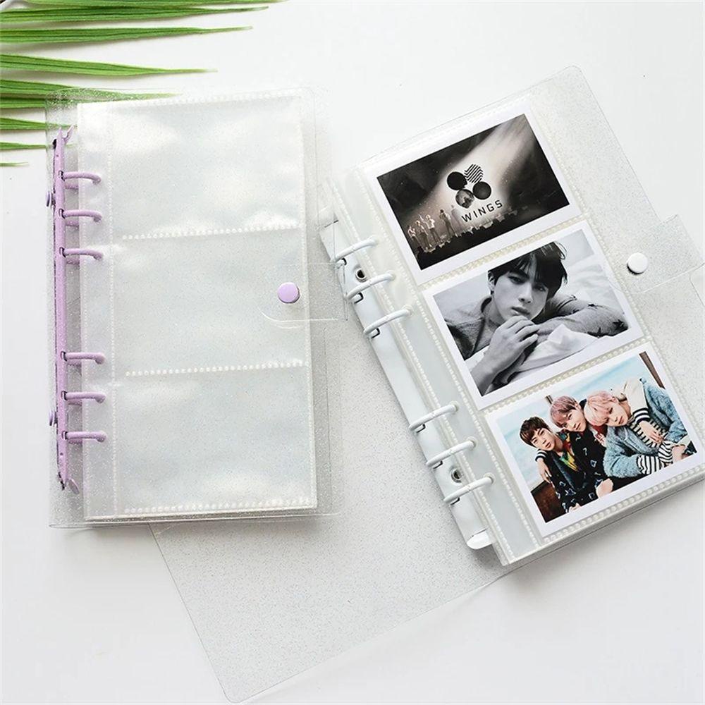 Lanfy Bingkai Foto Warna Jelly 150kantong Transparan Longgar Daun Binder Binder Albums Card Holder Photo Album