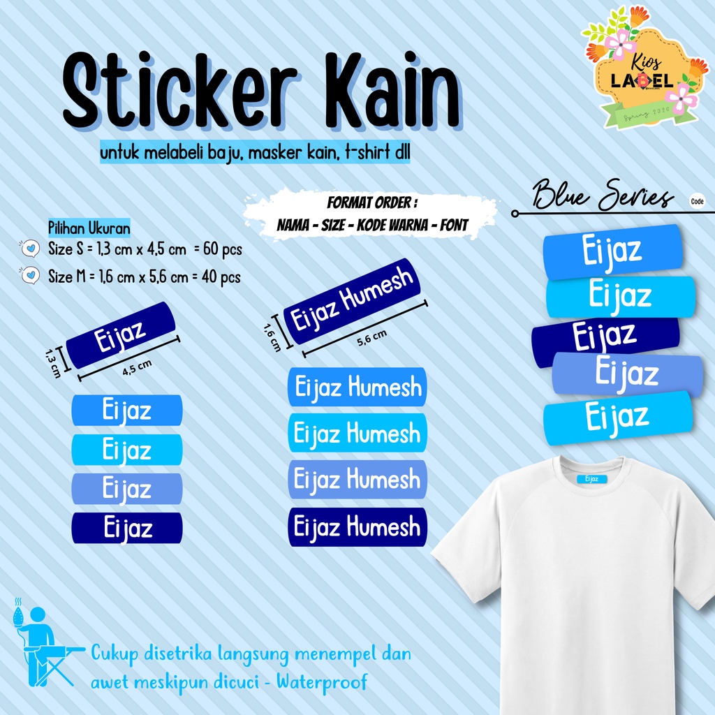 

Stiker Kain Blue Series