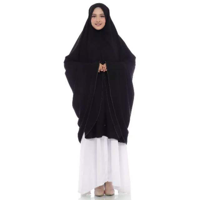 Khimar Haura Motif Bisban Satin