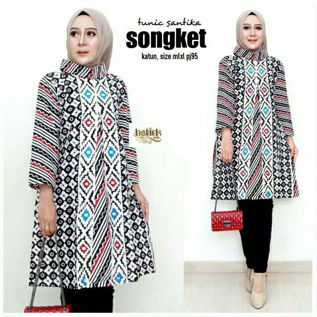 Tunic Asmat Tunic Santika Songket Tunik Batik Modern Batik Cantik / Seragaman Batik Kerja