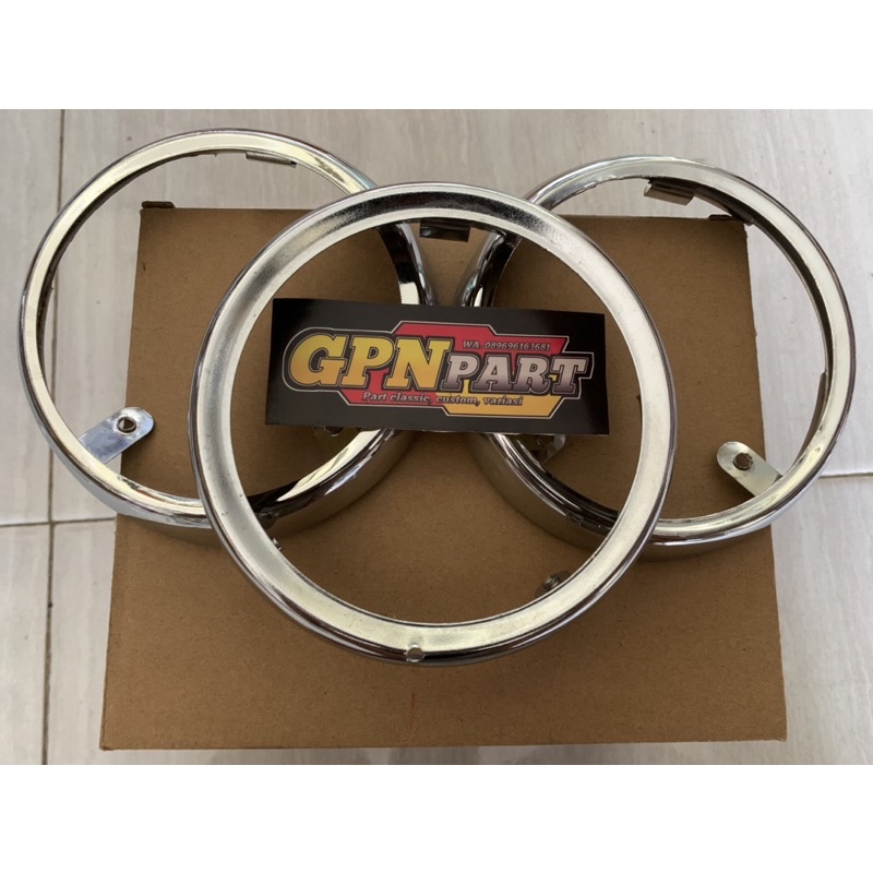 Ring Lampu Depan C70 Stenlis-lis Ring Lampu C70
