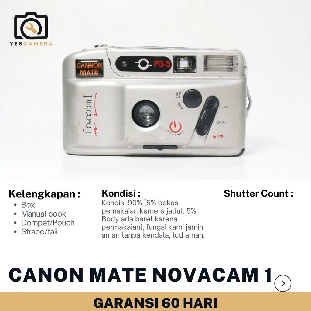 Kamera Analog Cannonmate Novacam 1 Timer (NOS) Nominus Garansi 2 Bulan Camera Analog 35mm Murah
