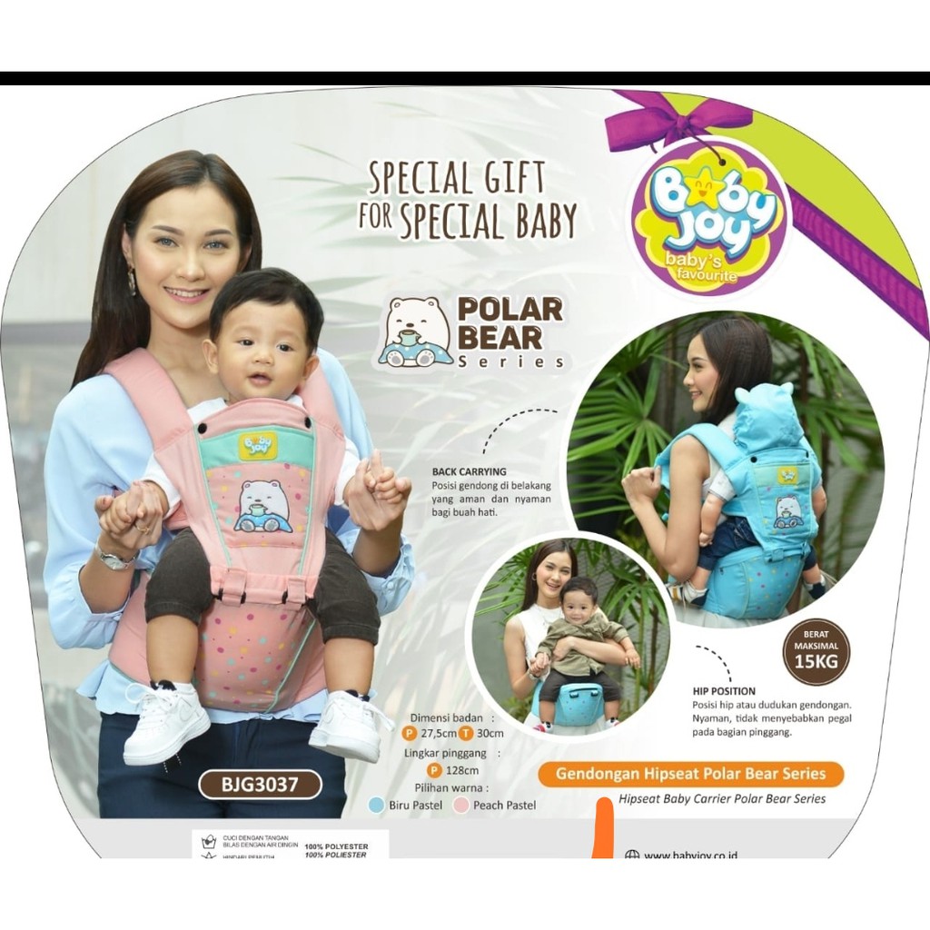 Baby Joy BJG3037 Gendongan Hipseat seri polar bear