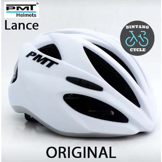 PMT Helmet Lance White Silver - Helm Sepeda PMT