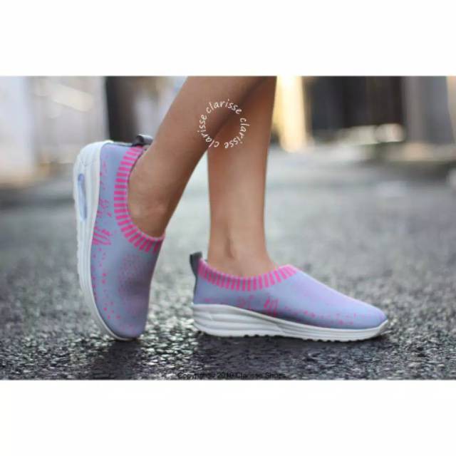 terlaris    Clarisse Sepatu Slip On EAGLE REALPICT Slipon Wanita Hitam Violet Navy Biru Dongker