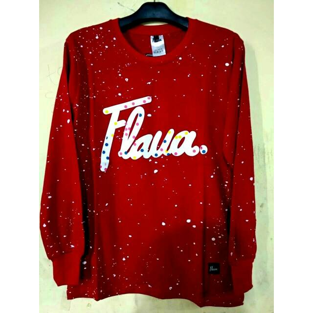 Kaos flava lengan panjang merah