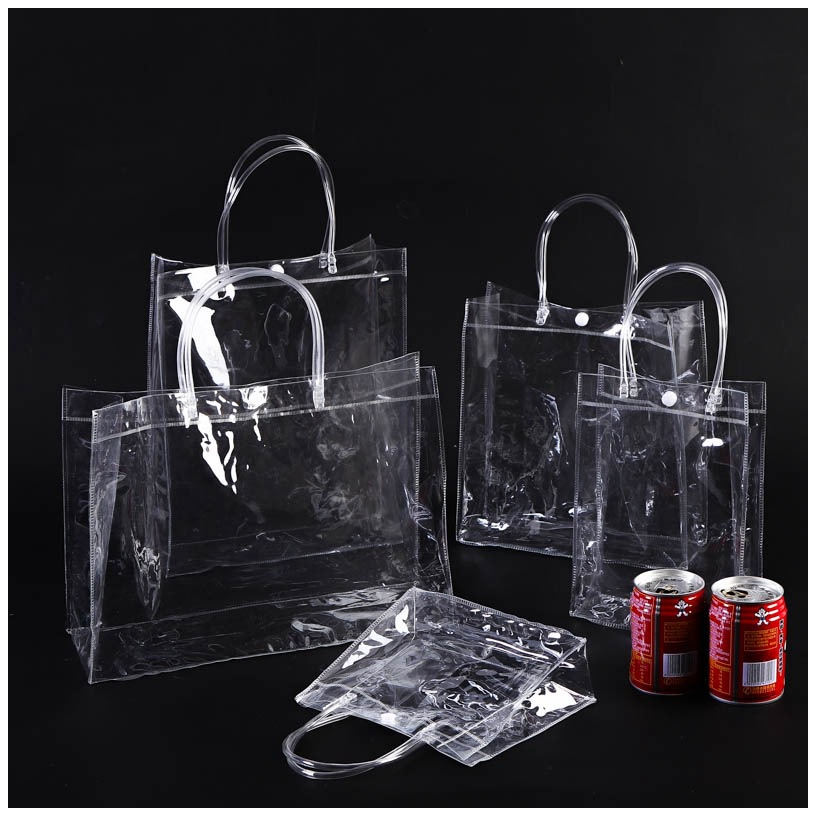 Mika Transparant Tas Tenteng Varian size transparan hampers Kota Tebal banyak ukuran PVC Polos Goodie Bag Souvenir Gift  Ulang Tahun Bening Tote Mini  Chikoisme NR