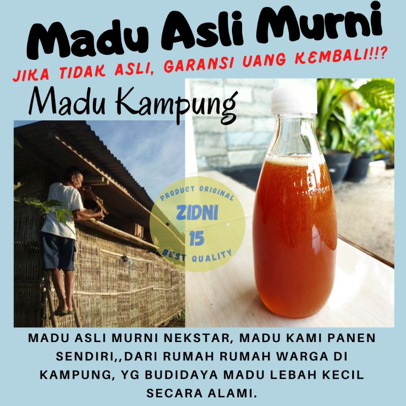 

[250ml] Madu Asli Murni Lebah Kampung / Madu Asli Nectar Original 100% / Madu Minuman Sehat / Honey Bee Nectar Madu Lebah Kecil
