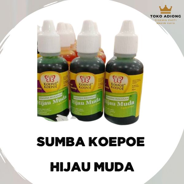 

PEWARNA KOEPOE KOEPOE HIJAU MUDA 30ML - SUMBO KOEPOE WATER BASE - PEWARNA MAKANAN - FOOD COLOURING