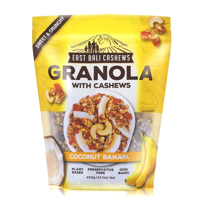 

Jual East Bali Cashews Granola Coconut Banana 400Gr