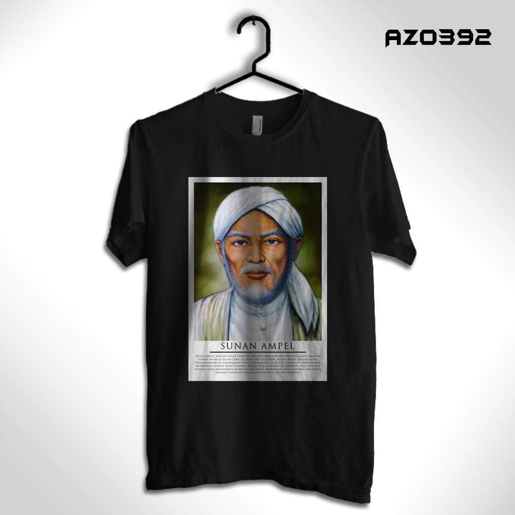 BAJU KAOS DISTRO ISLAMI SUNAN AMPEL HITAM ADA SIZE JUMBO