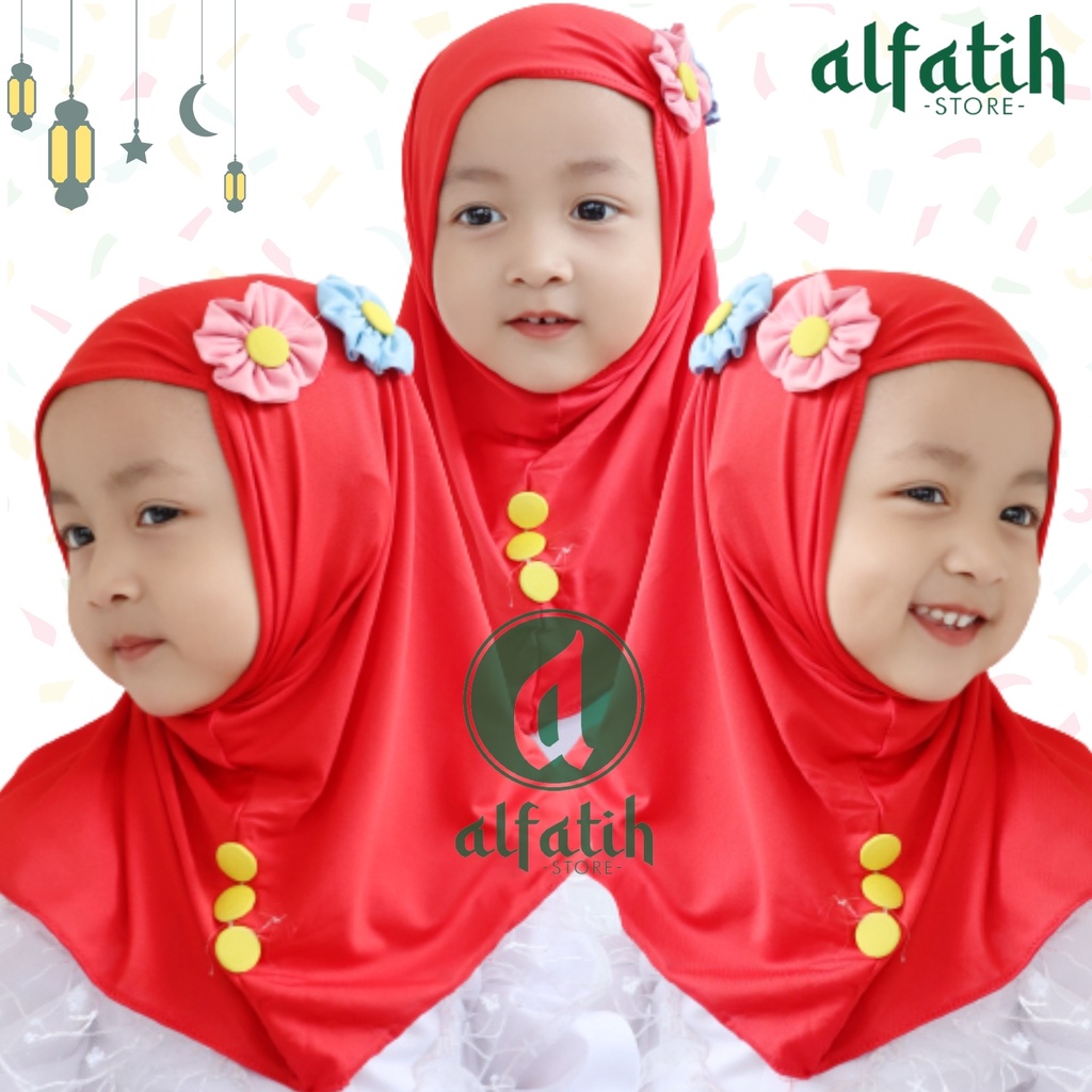 ALFATIH STORE / Jilbab Anak Fariza Kids Bunga Samping / Jilbab Anak Murah/ HIJAB ANAK / HIJAB BAYI