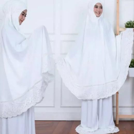 Ori&Terjamin Mukena Khadijah Super Jumbo Putih