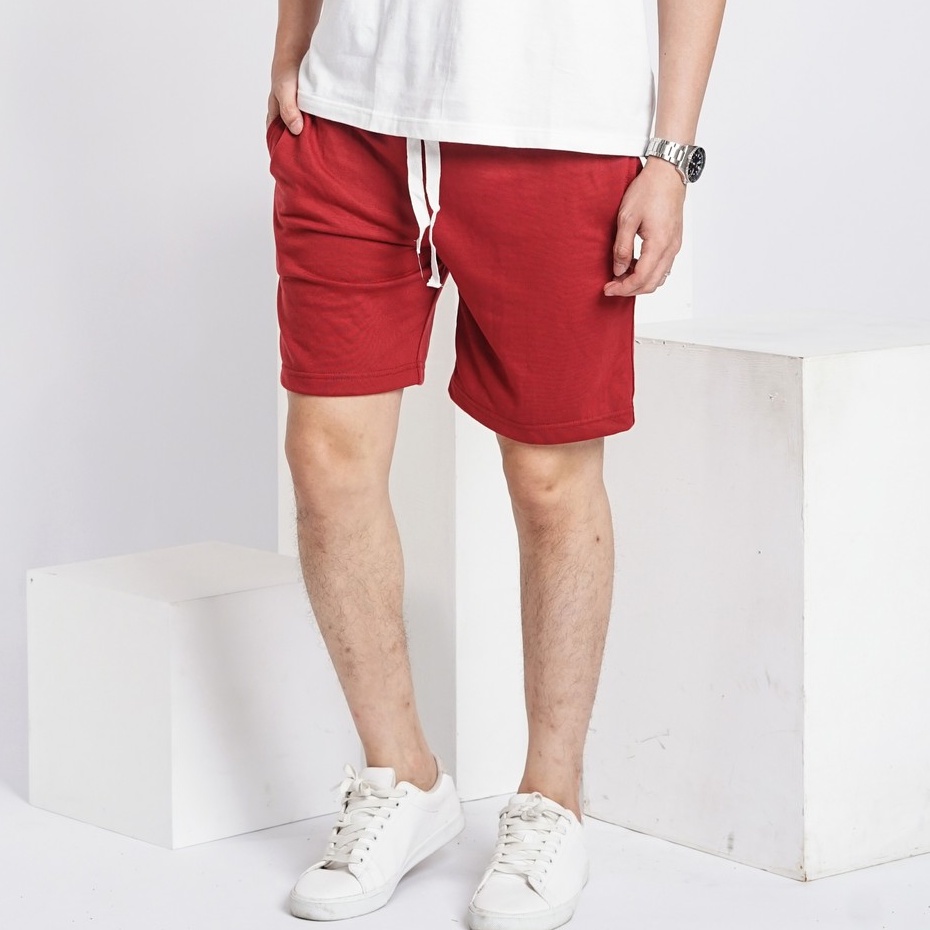 SANVANINA Sweatshort Pants Maroon | Celana Santai | Celana Boxer | A-250E