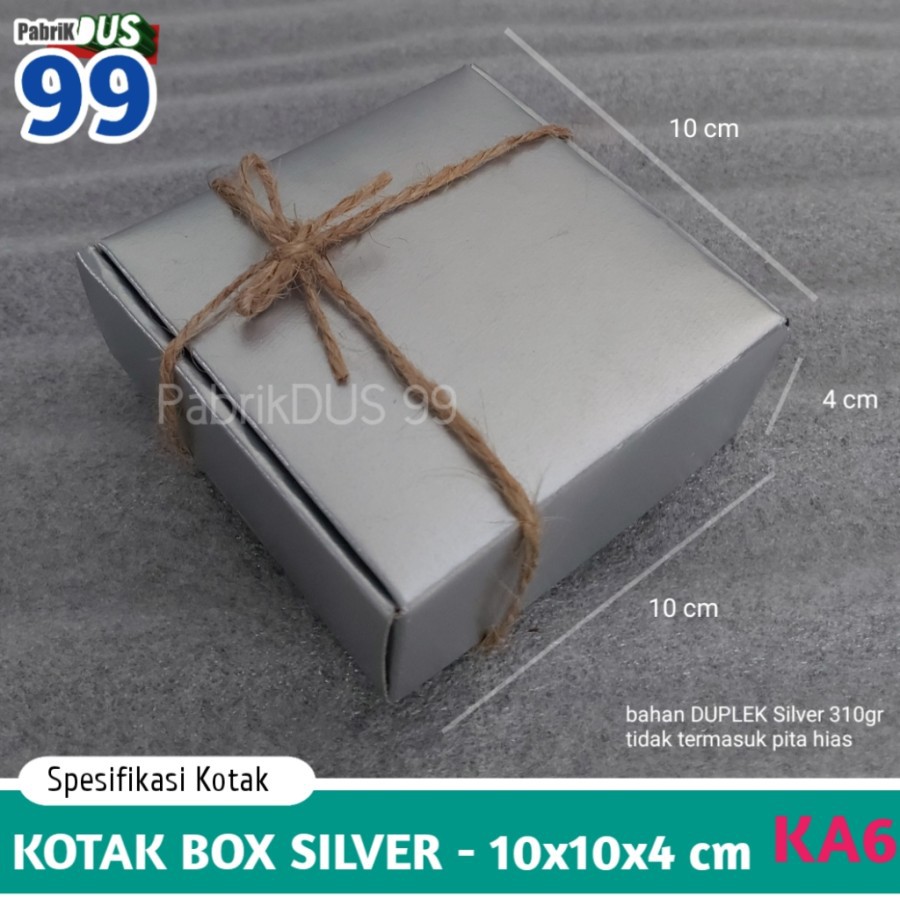 

ISI 36 BIJI kotak kado murah silver 10x10 ka6 | kardus box dus souvenir aksesoris