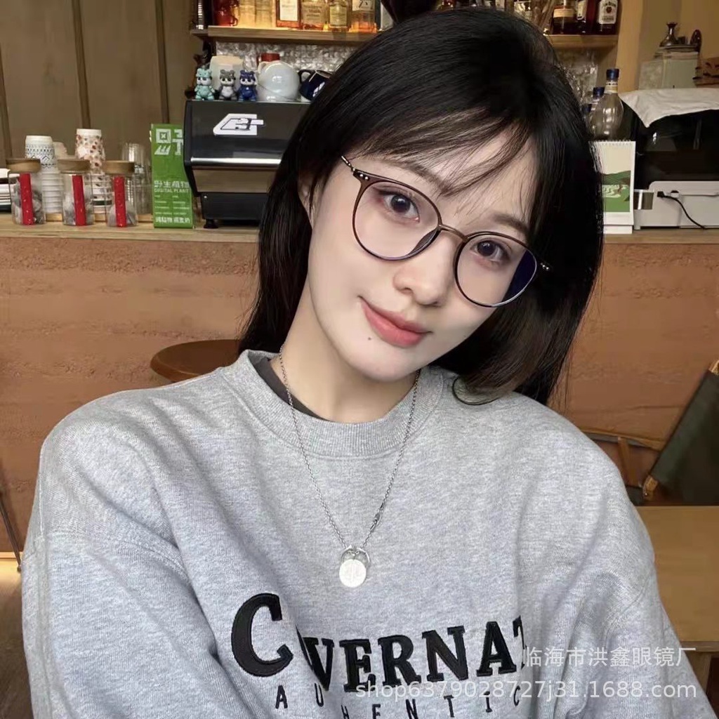 Kacamata Anti Blue Light Bingkai Bulat Untuk Wanita