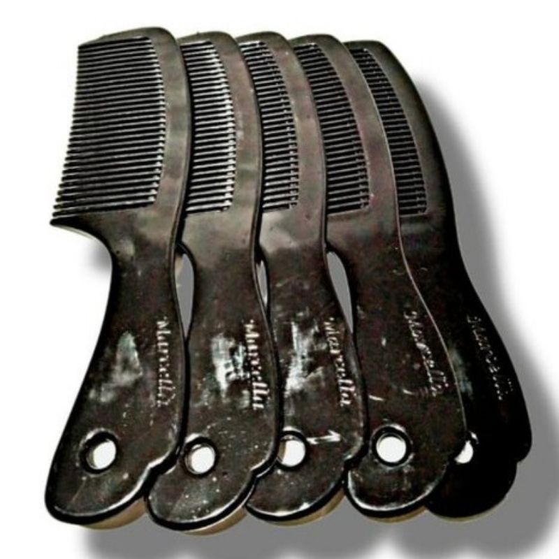 Vinztstore - Sisir Rambut Hitam Polos Fancy Haircomb Anak Dewasa Sisir Besar Anti Kusut Gagang Termurah Bisa COD