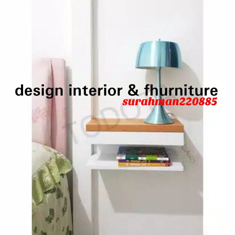 nakas melayang/ nakas minimalis ( khusus laci pakai rel roda )