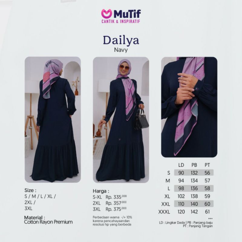 GAMIS MUTIF DAILYA NAVY