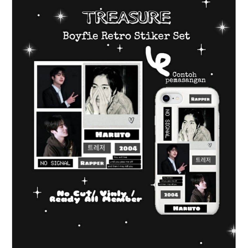 

(No Cut) Treasure Member Boyfie Stiker Set/ Treasure Transparan Stiker Retro for case