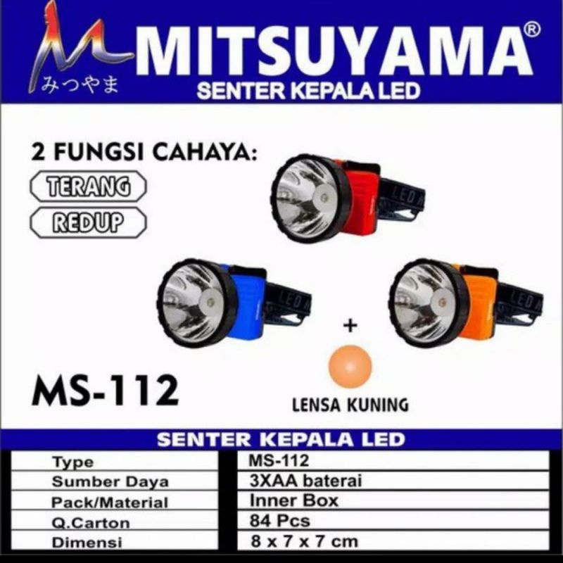 Senter Kepala +Lensa Kuning MITSUYAMA MS-112