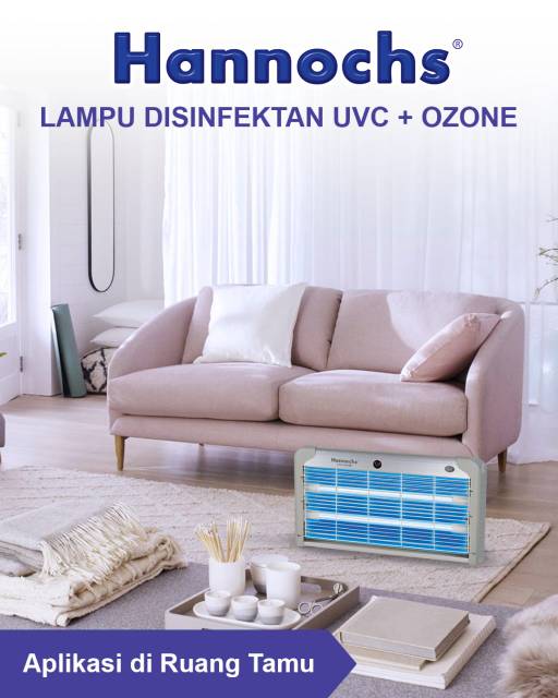 Lampu Desinfektan UVC + Ozone 20 &amp; 30 Watt Hannochs