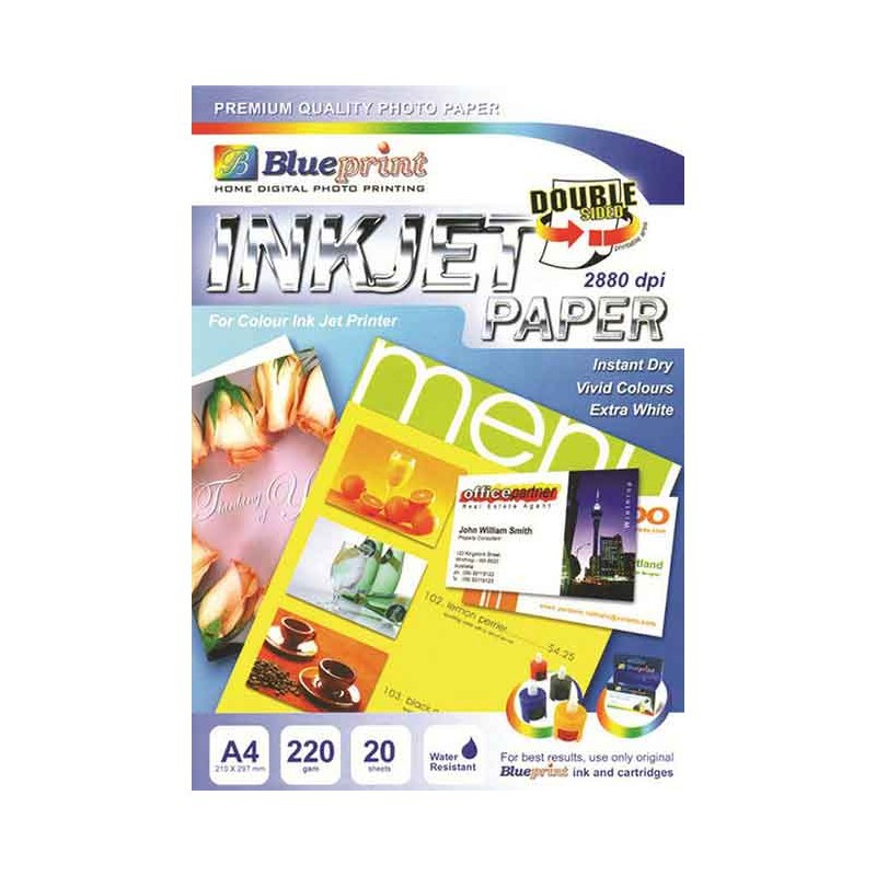 

Kertas Inkjet Paper 220 gsm Double Side / Blueprint Glossy Photo Paper A4 220 gsm 20 Sheets
