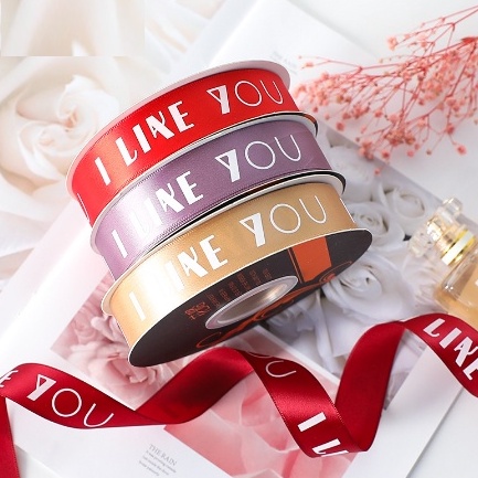 I Like You Print Satin Ribbon / Pita Satin / Ribbon / Pita Import / Pita Bunga / Pita Kado / Pita Chiffon / Pita Termurah / Flower Ribbon / Florist Ribbon / Pita / Pita Grosir / Pita Besar Kecil Medium / Satin / OPP / Pita Tarik / Florist supply