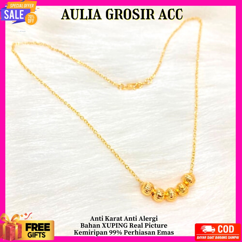 KALUNG WANITA TITANIUM KALUNG WANITA  Kalung Wanita Lapis Emas Liontin Mainan Aksesoris Fashion KALU