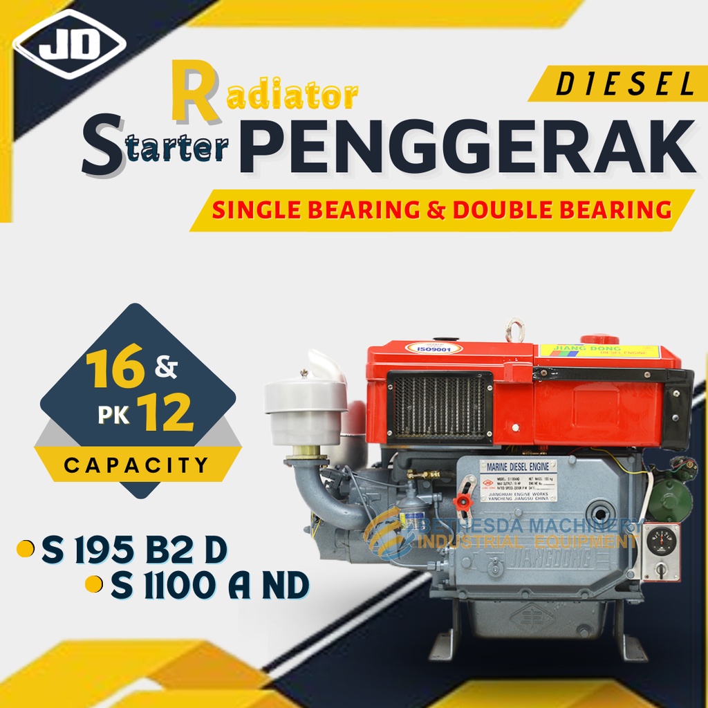 mesin penggerak diesel 12 Pk starter 16 Hp Jiangdong