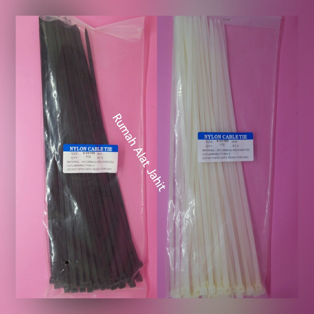 Nylon Kabel Tis / Cable tie / Pengikat Kabel Ukuran 4,8x300 mm