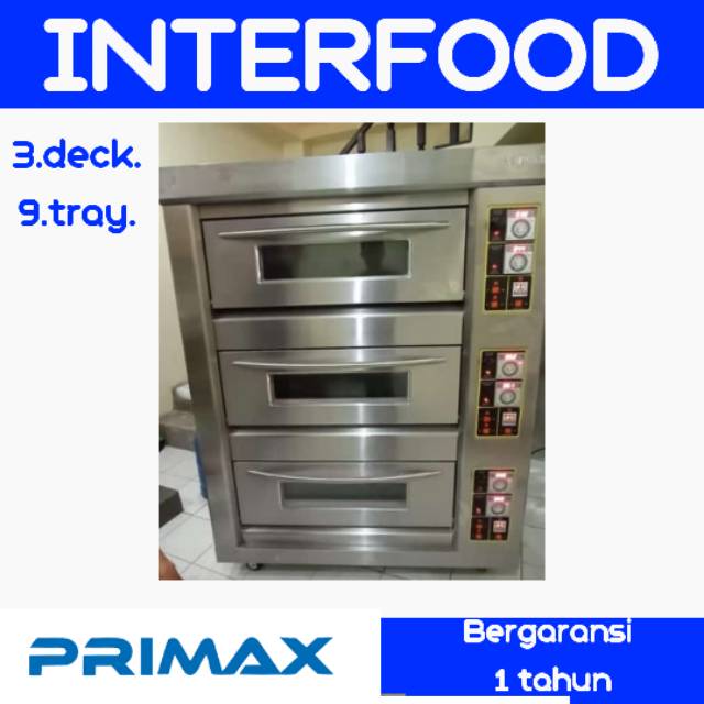 Oven 3 deck 9 tray primax