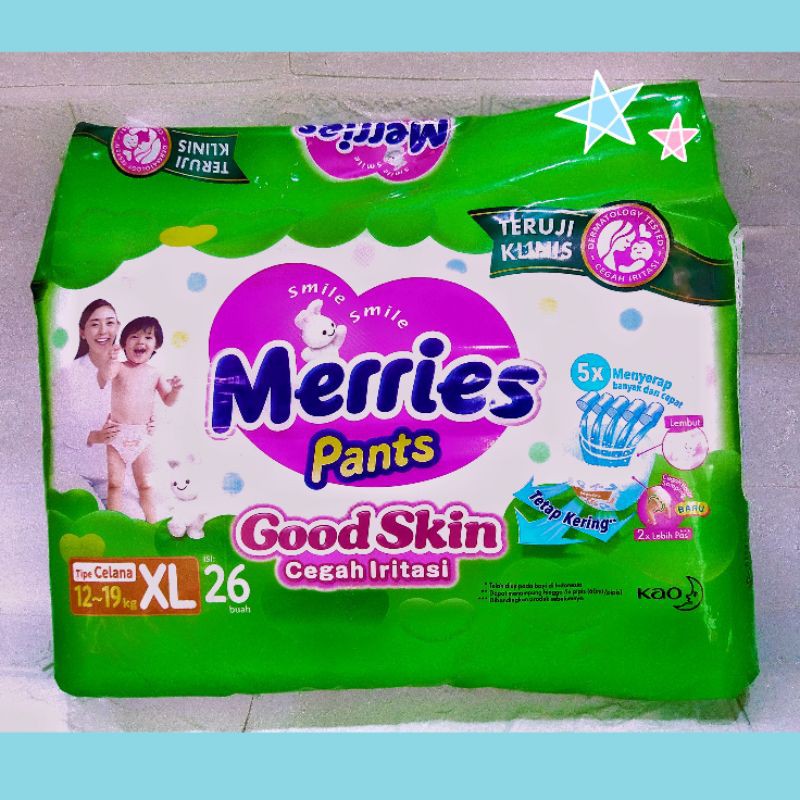 Merries Pants size ukuran XL isi 26 XL26 Good Skin