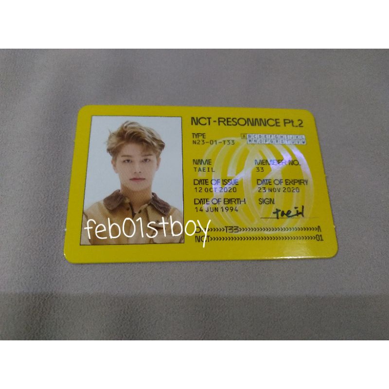 Photocard NCT WAYV Yuta DiconYangyang Tin Case Id card Taeil Kihno Arrival kun